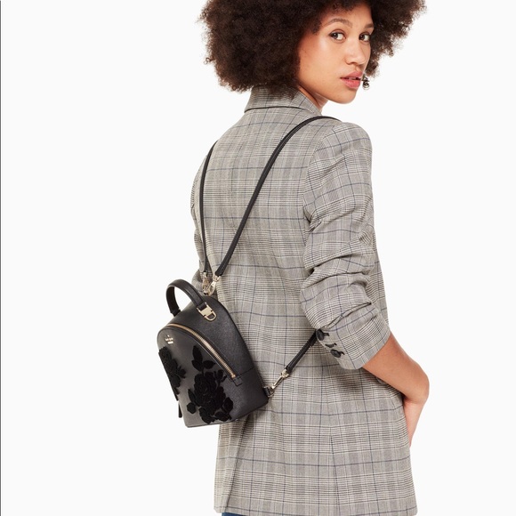 Kate Spade Cameron Street Flock Roses Binx Mini Backpack - Picture 12 of 13